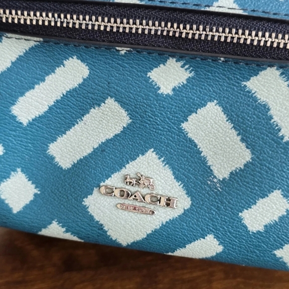 Authentic Coach Mini Leather Backpack Women Black Blue Logo Rare - Picture 5 of 11